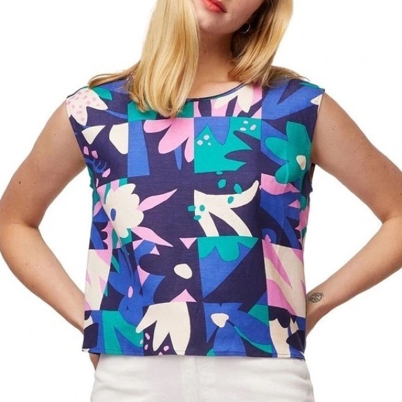 PRINCESS HIGHWAY Linen blend Suki Sleeveless Cropped Blouse Top - Picture 6 of 14